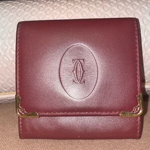 Cartier Burgundy Leather Coin Wallet